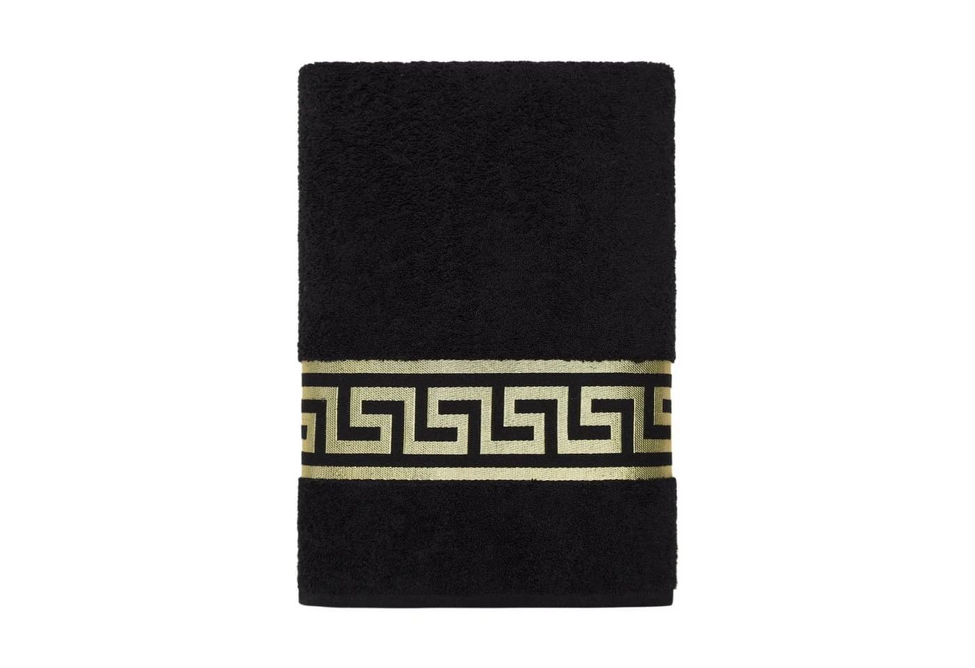 Belle Arti Handtuch Luxus Mäander 100% Baumwolle Schwarz/Gold