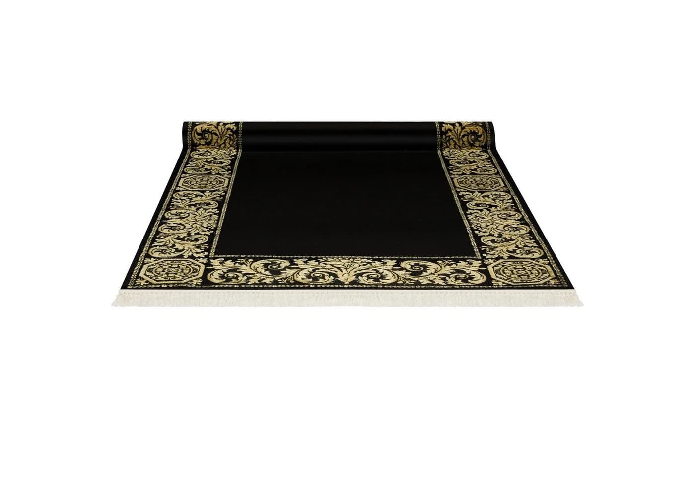 Belle Arti Luxus Teppich Viskose Schwarz Gold Barock - Bild 3