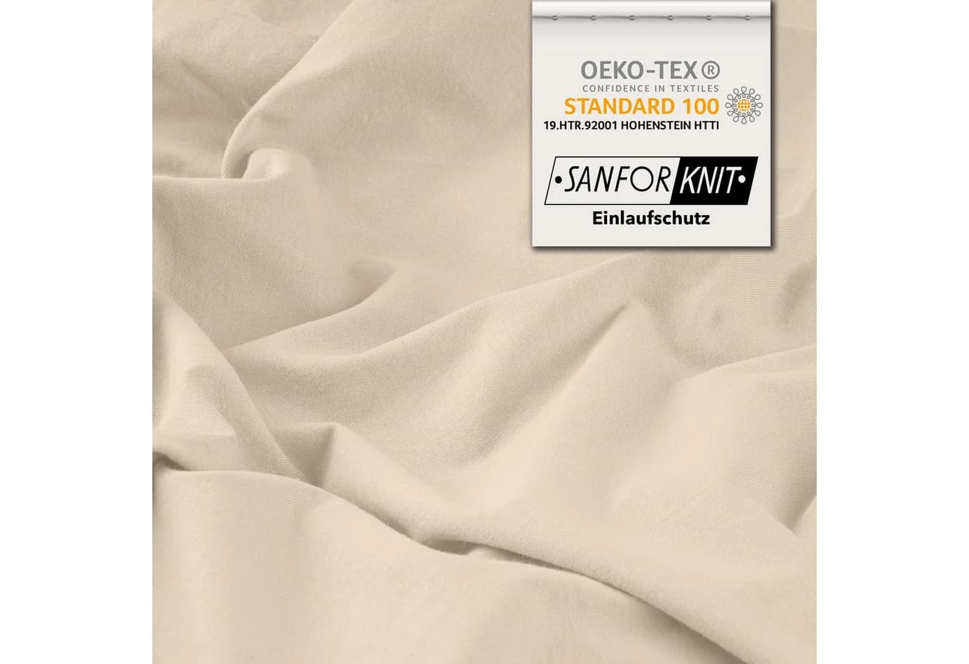 STUDIO Spannbettlaken Basic Creme 100% Baumwolle OEKO-TEX 100 Jersey