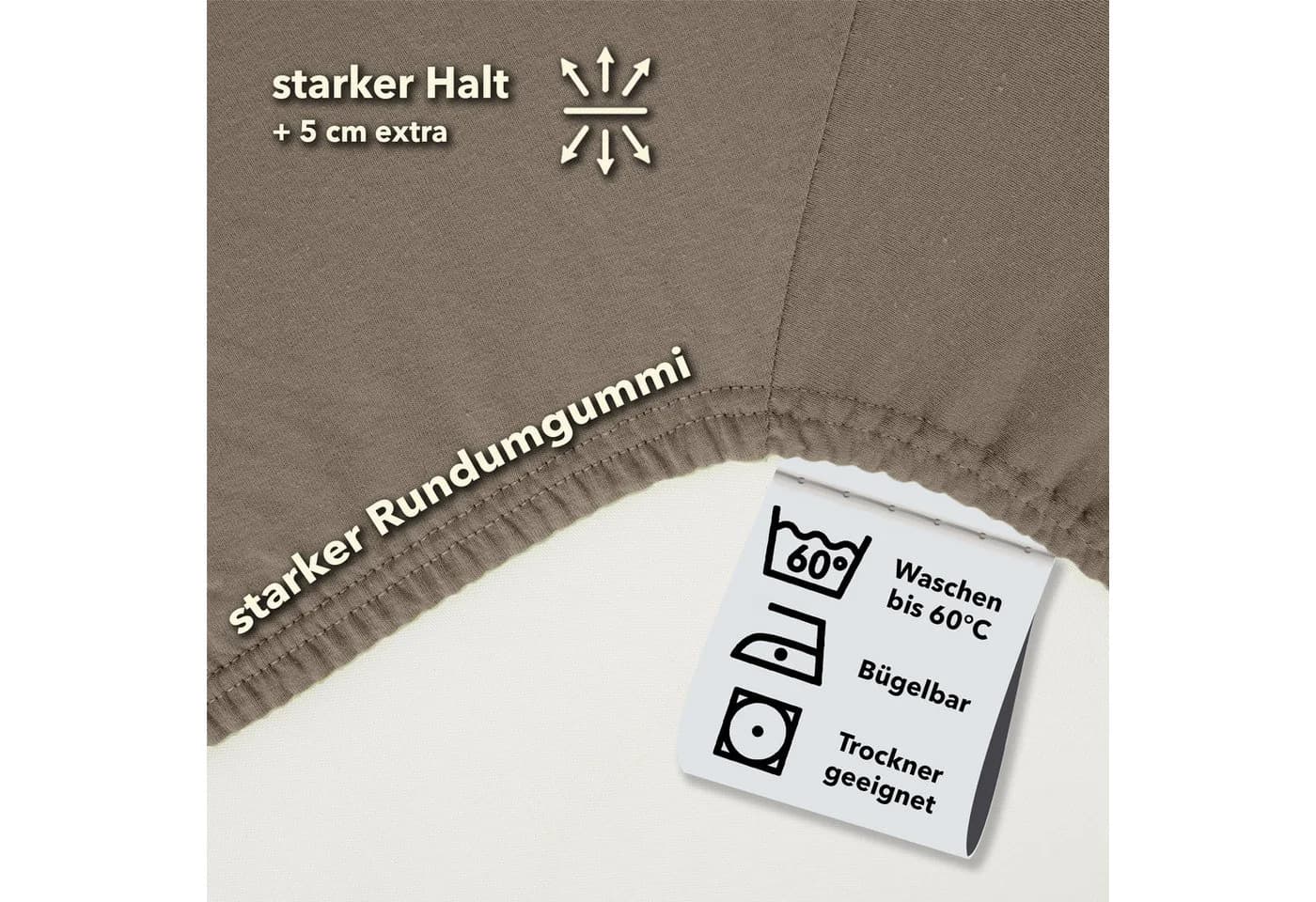 STUDIO Spannbettlaken Basic 100% Baumwolle Jersey 160x200 cm - Bild 3