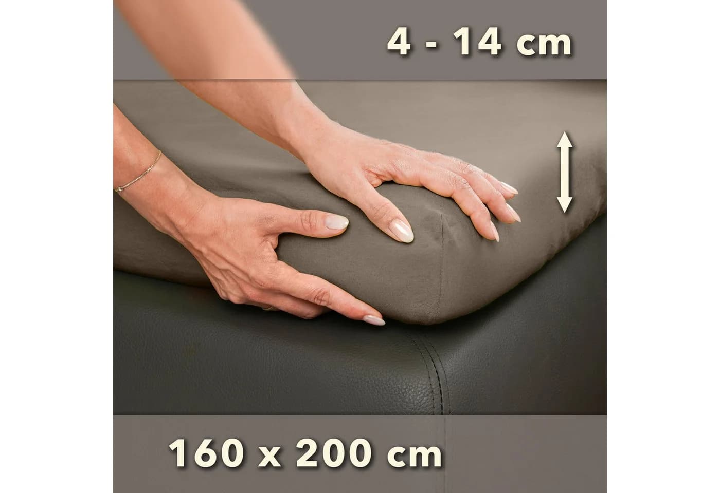 STUDIO Spannbettlaken Basic 100% Baumwolle Jersey 160x200 cm - Bild 4