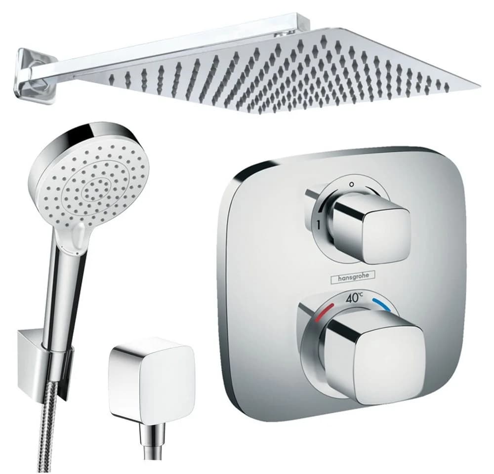 Hansgrohe Jowi Duschsystem Unterputz mit Thermostat und Kopfbrause