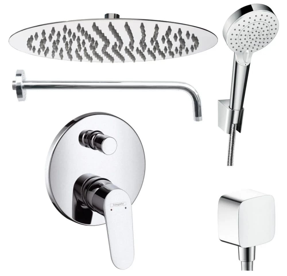 Hansgrohe und Jowi Focus Unterputz Duschsystem Edelstahl Kopfbrause 300mm