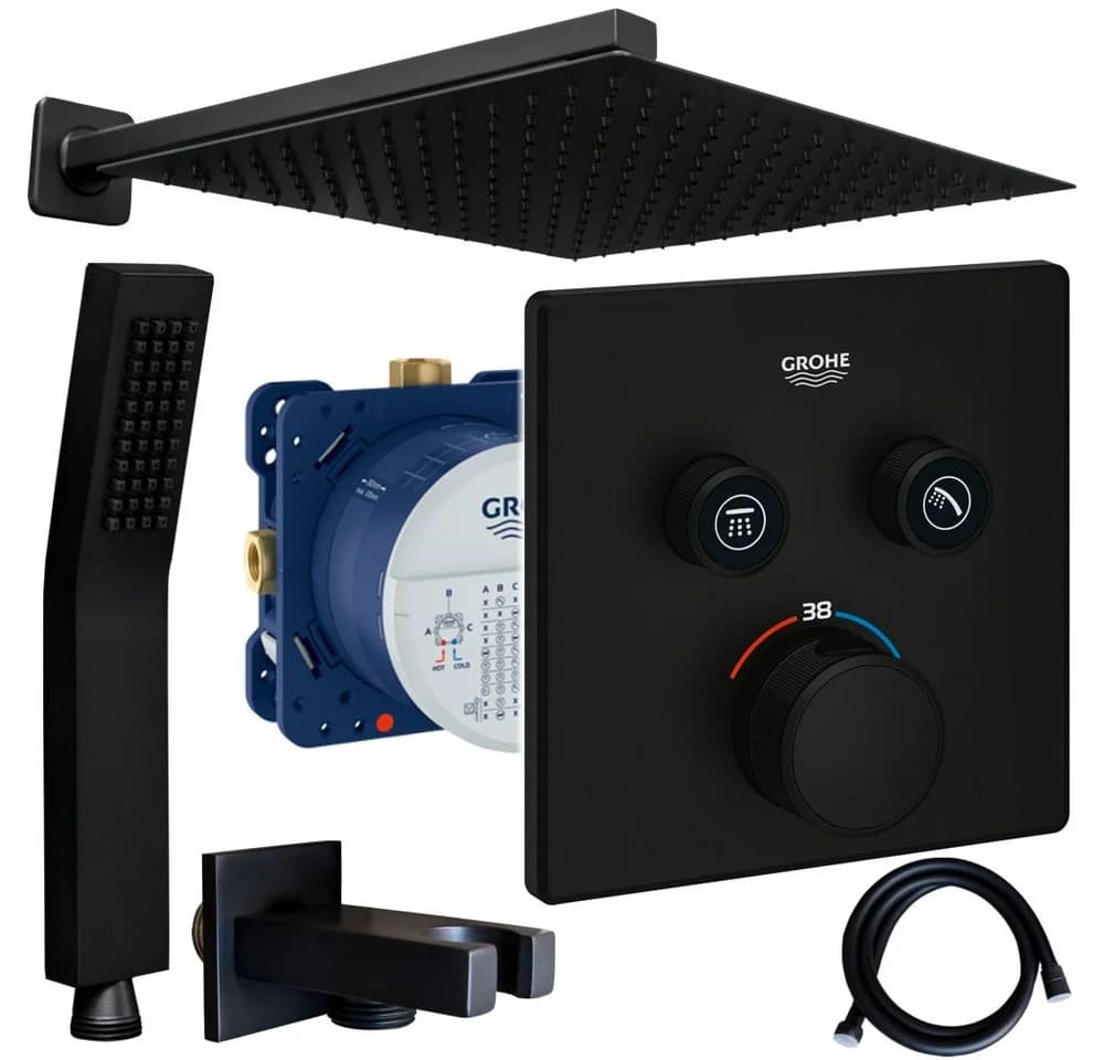 Grohe und Jowi Duscharmatur SmartControl Unterputz Thermostat Mattschwarz
