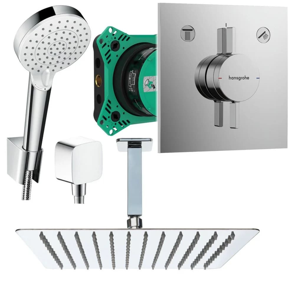 Hansgrohe und Jowi Duscharmatur Unterputz Duschsystem DuoTurn E Edelstahl