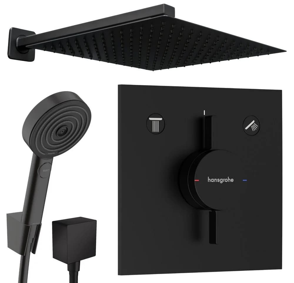 Hansgrohe DuoTurn E Unterputz-Duschsystem Schwarz mit Pulsify Handbrause