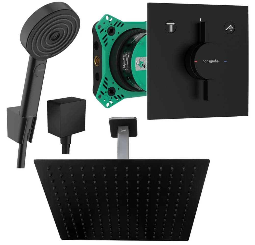 Hansgrohe & Jowi Duschsystem Schwarz Unterputz Pulsify Select