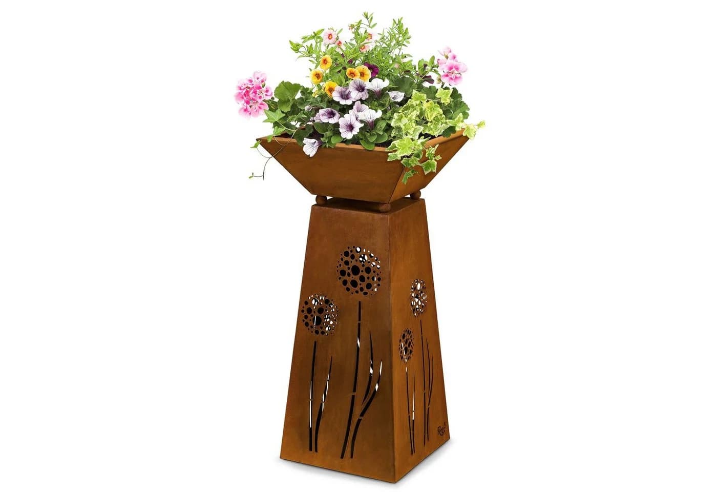 Rostikal Dekosäule Edelrost 72 cm mit Pflanzschale – Metall Gartendeko - Bild 3