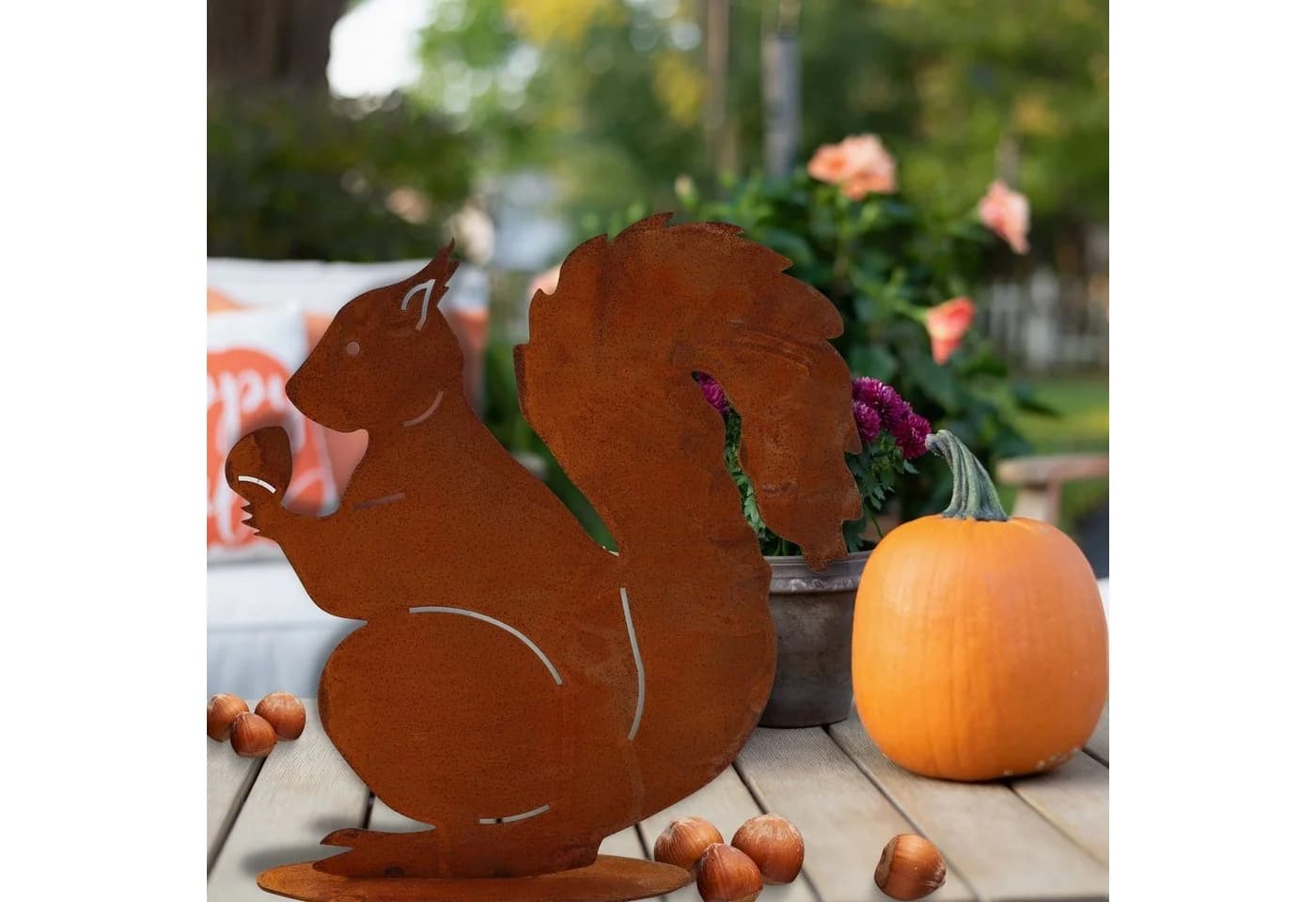 Rostikal Gartenfigur Eichhörnchen Rost Deko Metall - Bild 4