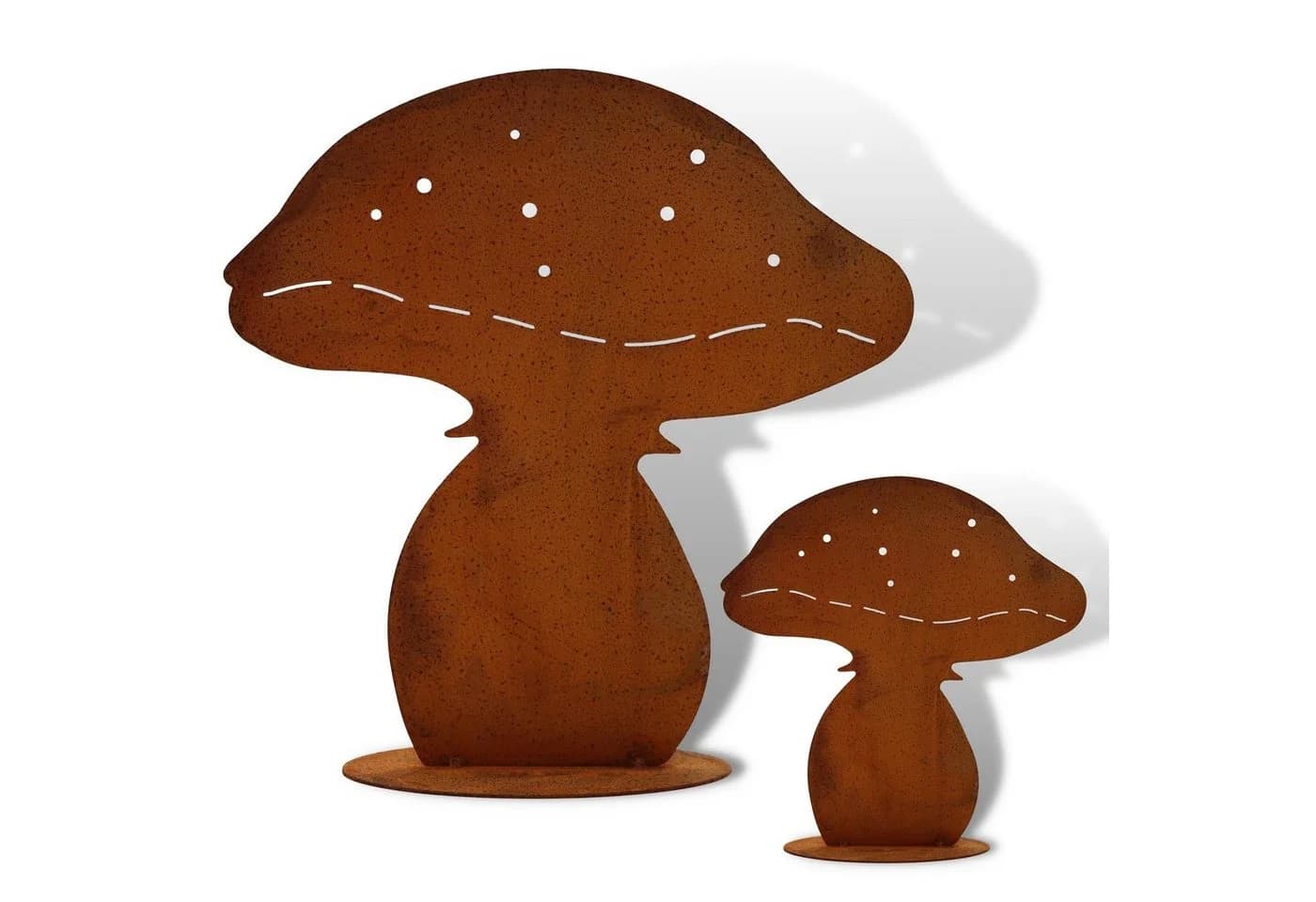 Rostikal Pilzfigur 2er-Set Edelrost Braun Garten Deko - Bild 2