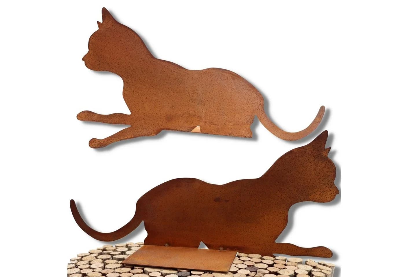 Rostikal Kantenhocker Katze Dekofigur Wohnzimmer Gartendeko - Bild 4