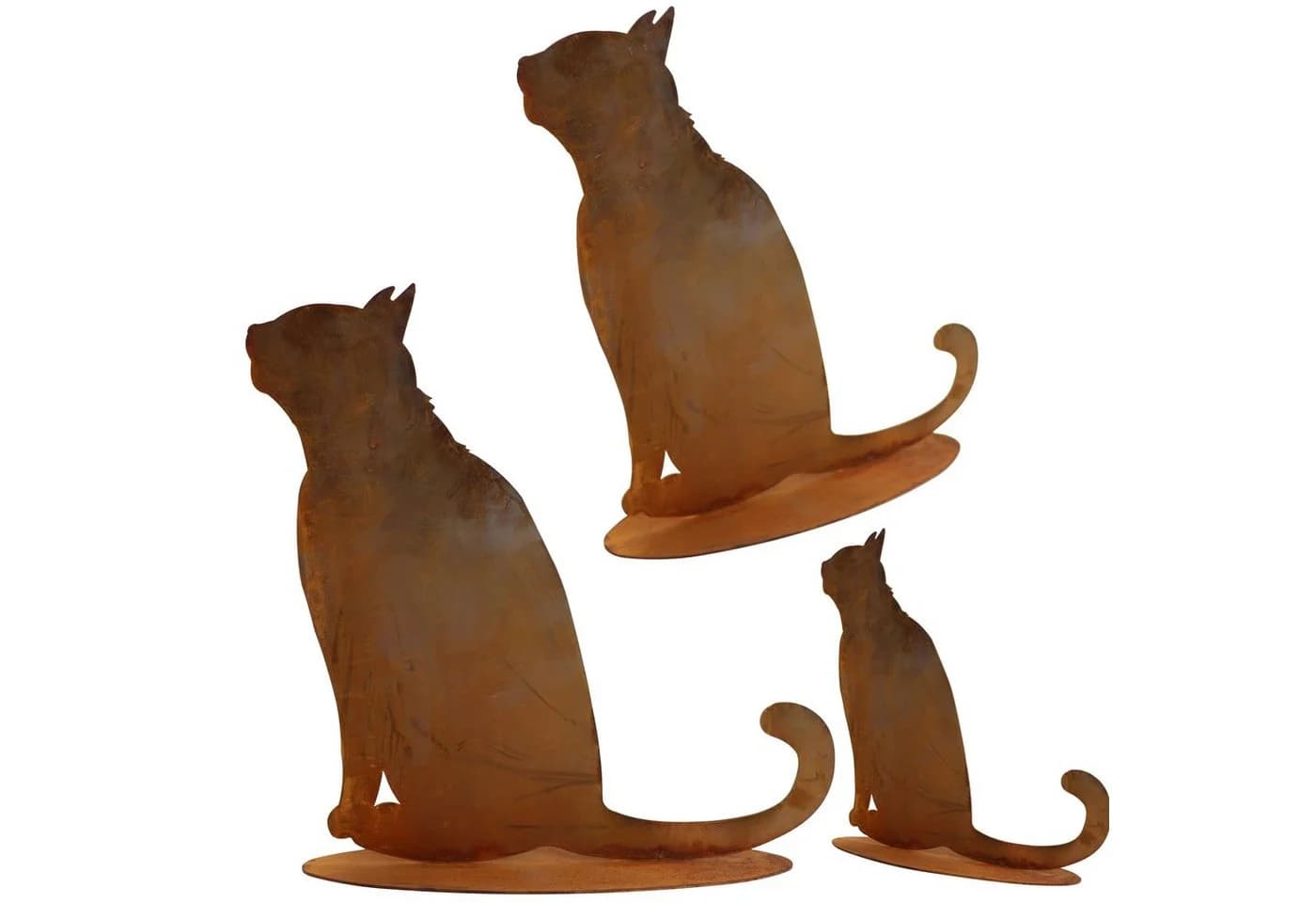 Rostikal Gartenfigur Katze Edelrost-Patina Metall-Deko wetterfest - Bild 3