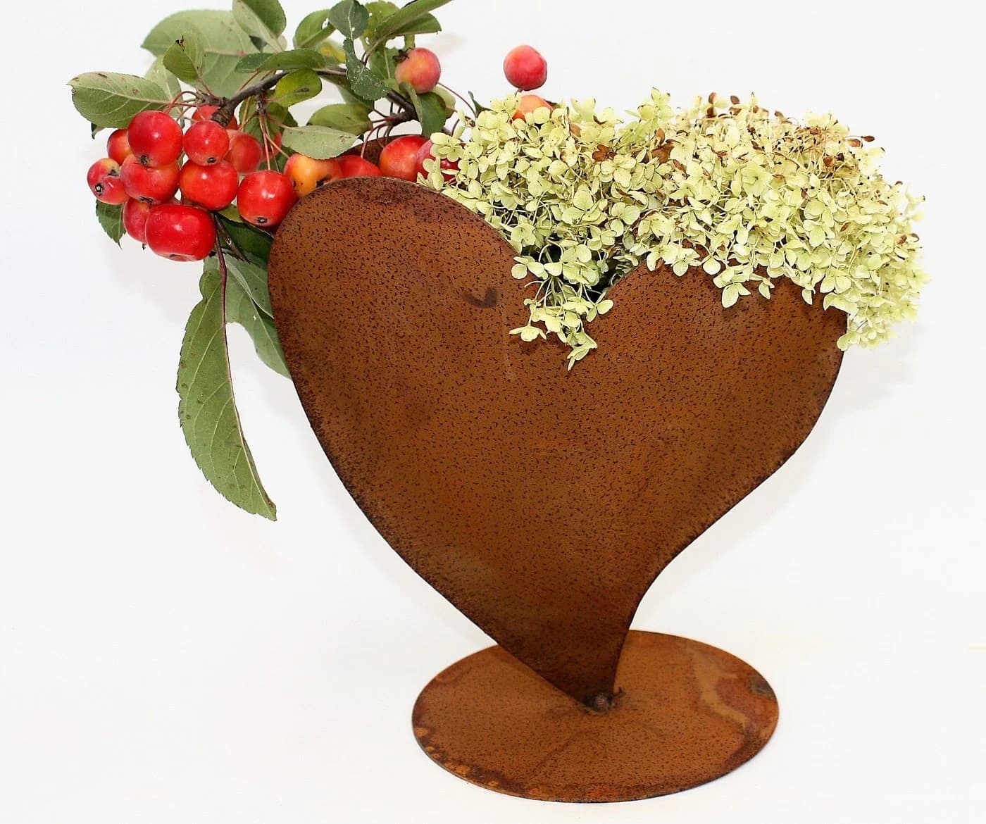 Rostikal Blumentopf Herz Cortenstahl mit Bodenplatte