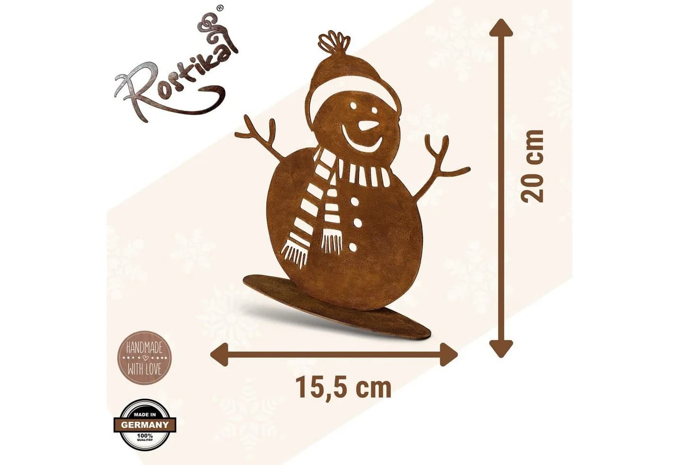 Rostikal Schneemann Metall Winterdeko Edelrost Design Handmade