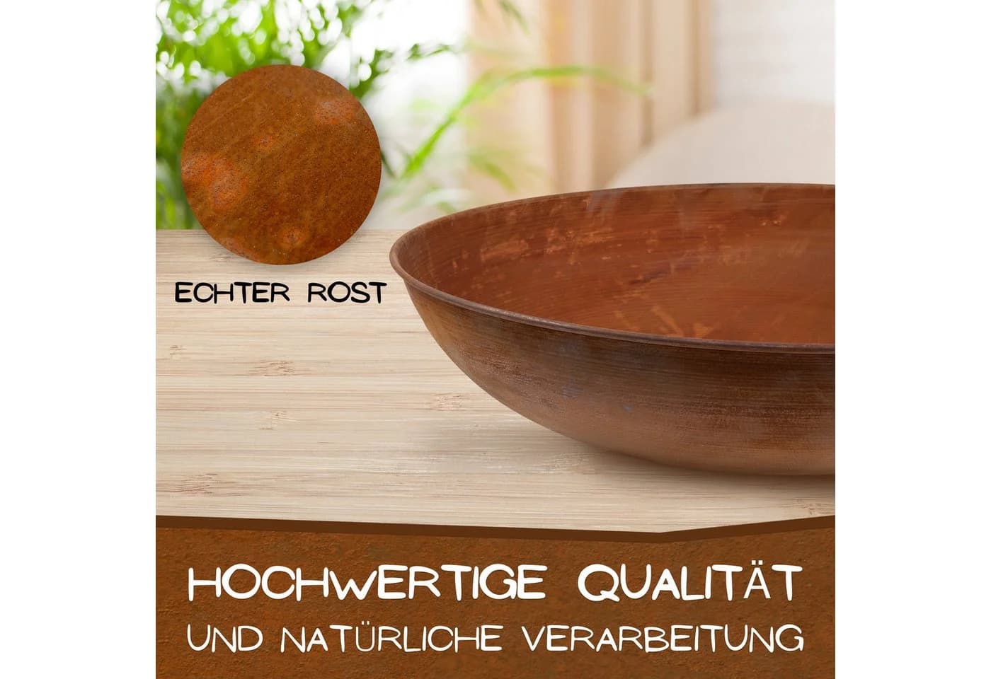 Rostikal Pflanzschale Cortenstahl Ø 53 cm mit Ablaufloch