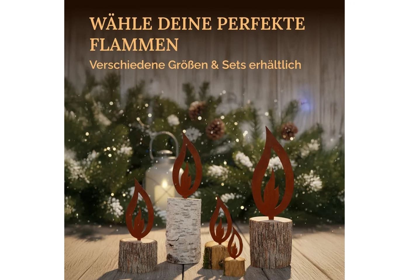 Rostikal Gartenstecker Flammen Deko Echter Rost Metall - Bild 5