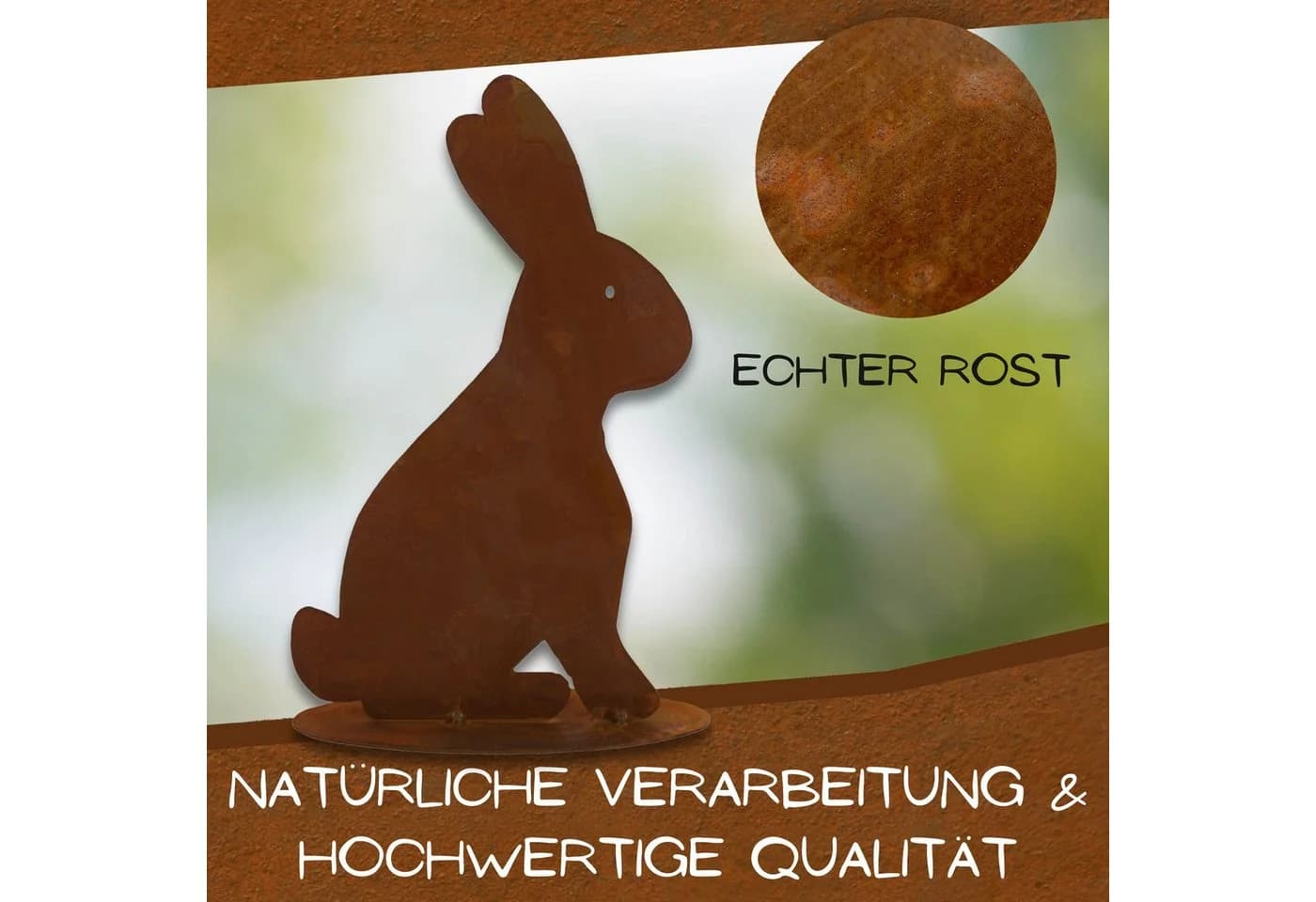 Rostikal Osterdeko Figur Hase 31 cm Metall - Bild 3