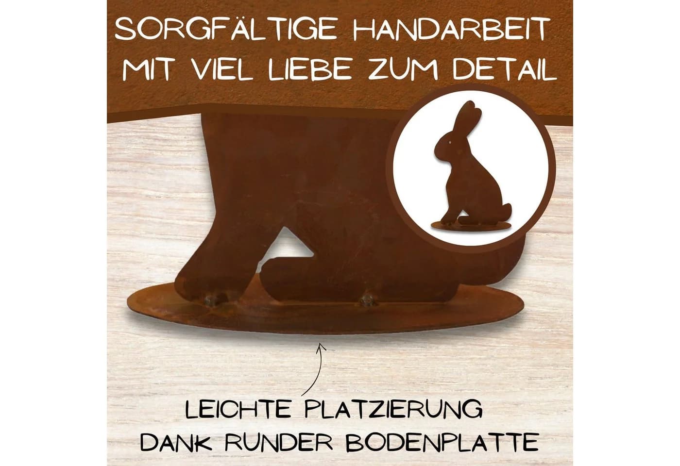 Rostikal Osterdeko Figur Hase 31 cm Metall - Bild 4