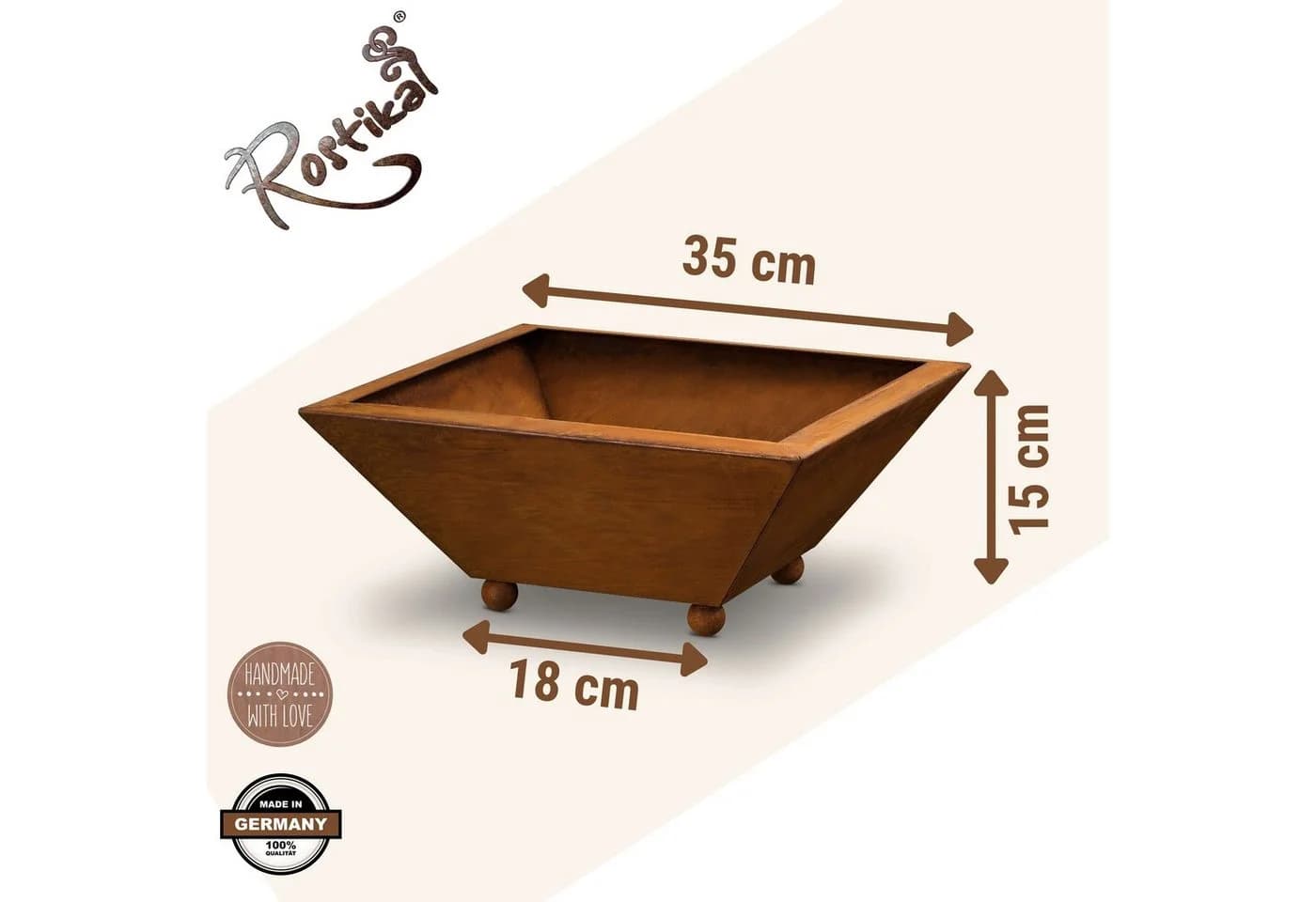 Rostikal Pflanzschale Deko Schale Blumenschale echter Rost