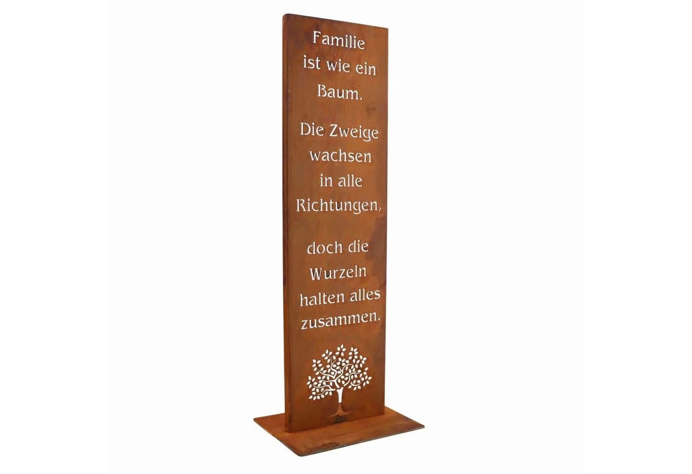 Rostikal Gartenschild Familie Edelrost 100/55 cm – Bodenplatte/Stecker - Bild 2