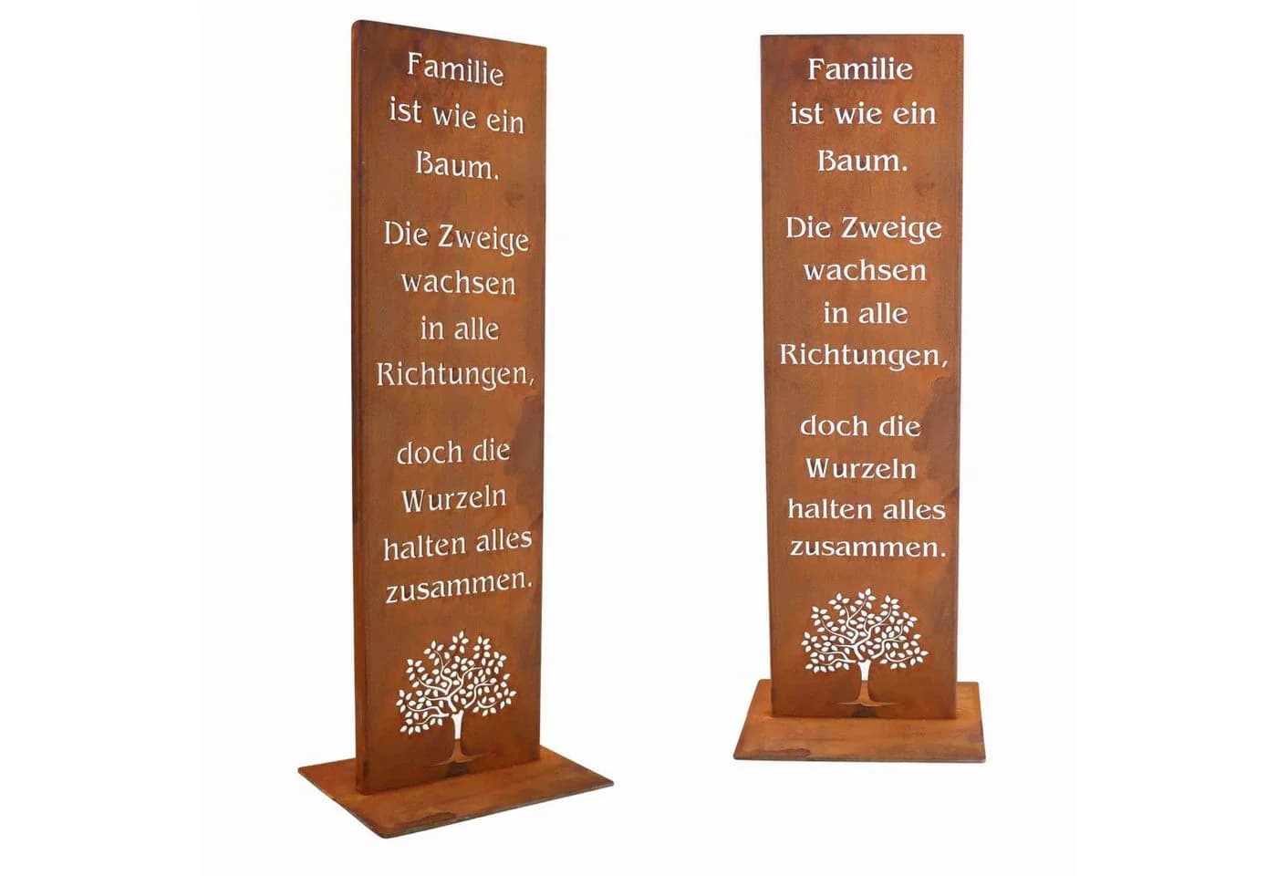 Rostikal Gartenschild Familie Edelrost 100/55 cm – Bodenplatte/Stecker - Bild 4