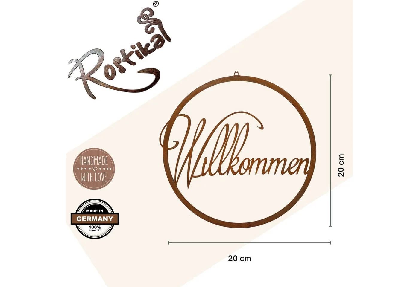 Rostikal Hängedekoration Deko Loop Wanddeko Echter Rost