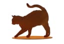 Rustikale Gartenfigur Katze aus Cortenstahl Wetterschutz Bild 2