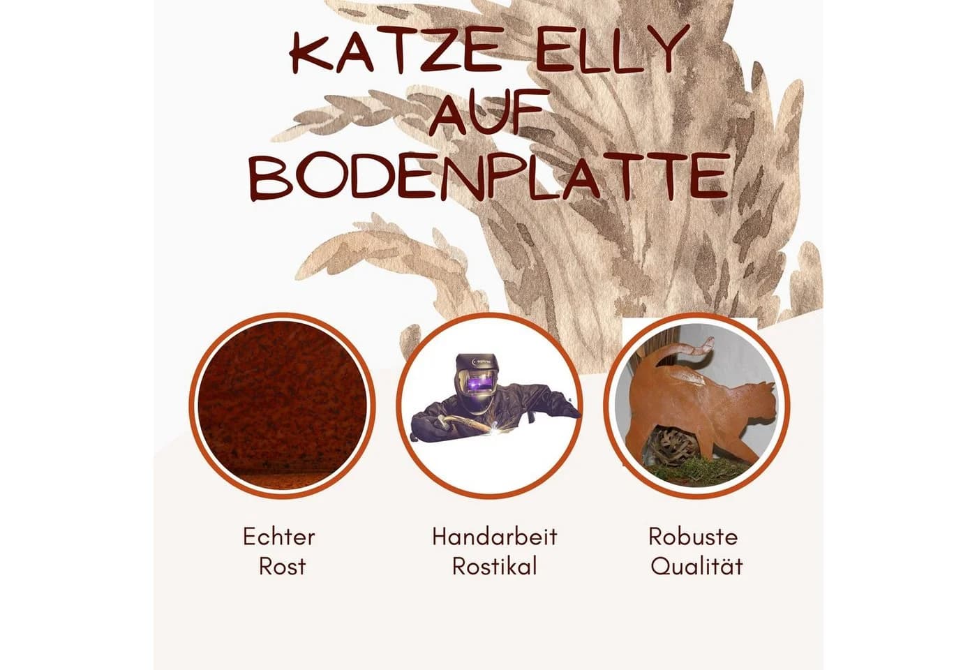 Rustikale Gartenfigur Katze aus Cortenstahl Wetterschutz - Bild 3