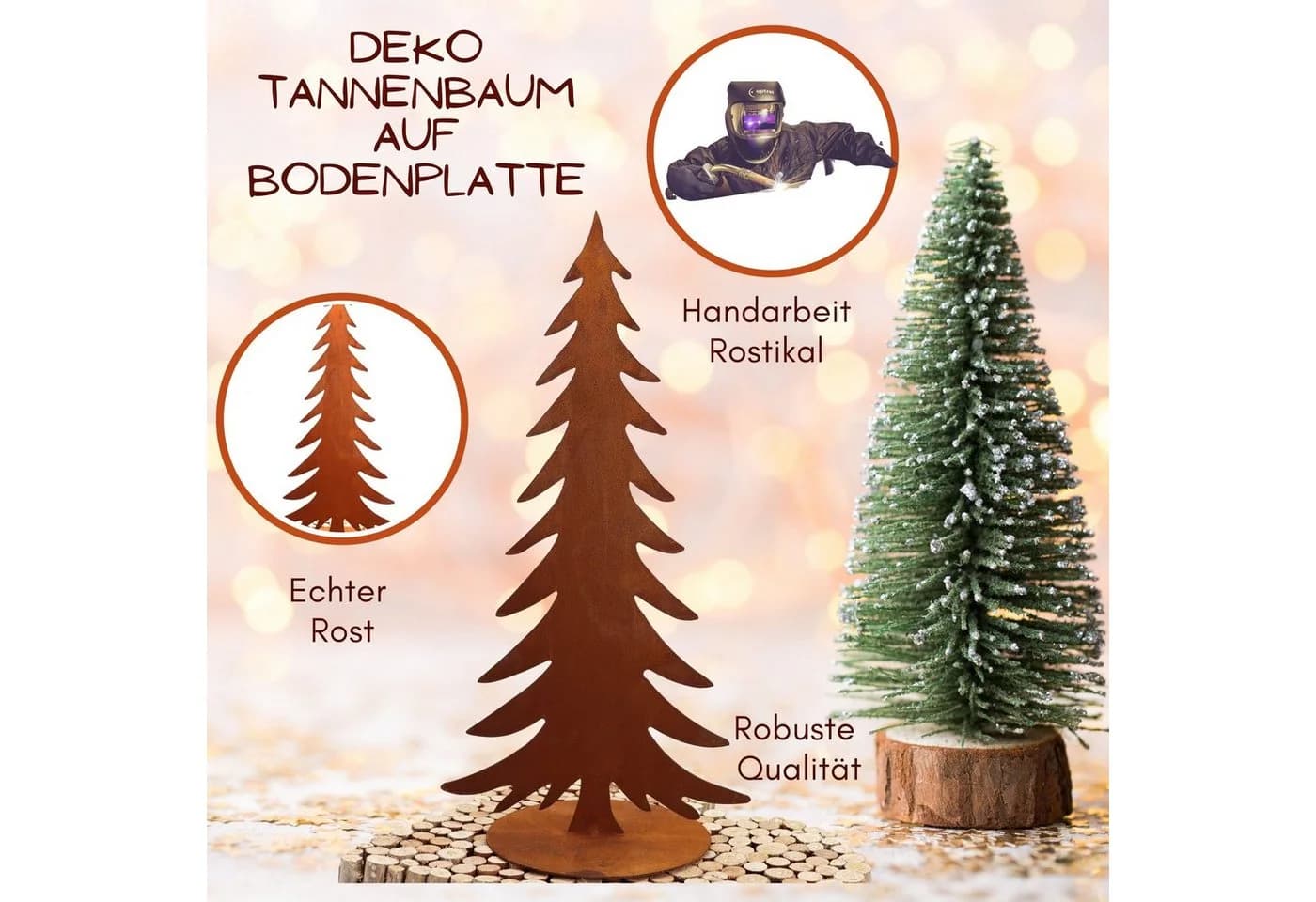 Rostikal Weihnachtsdeko Metall Tannenbaum Edelrost - Bild 3