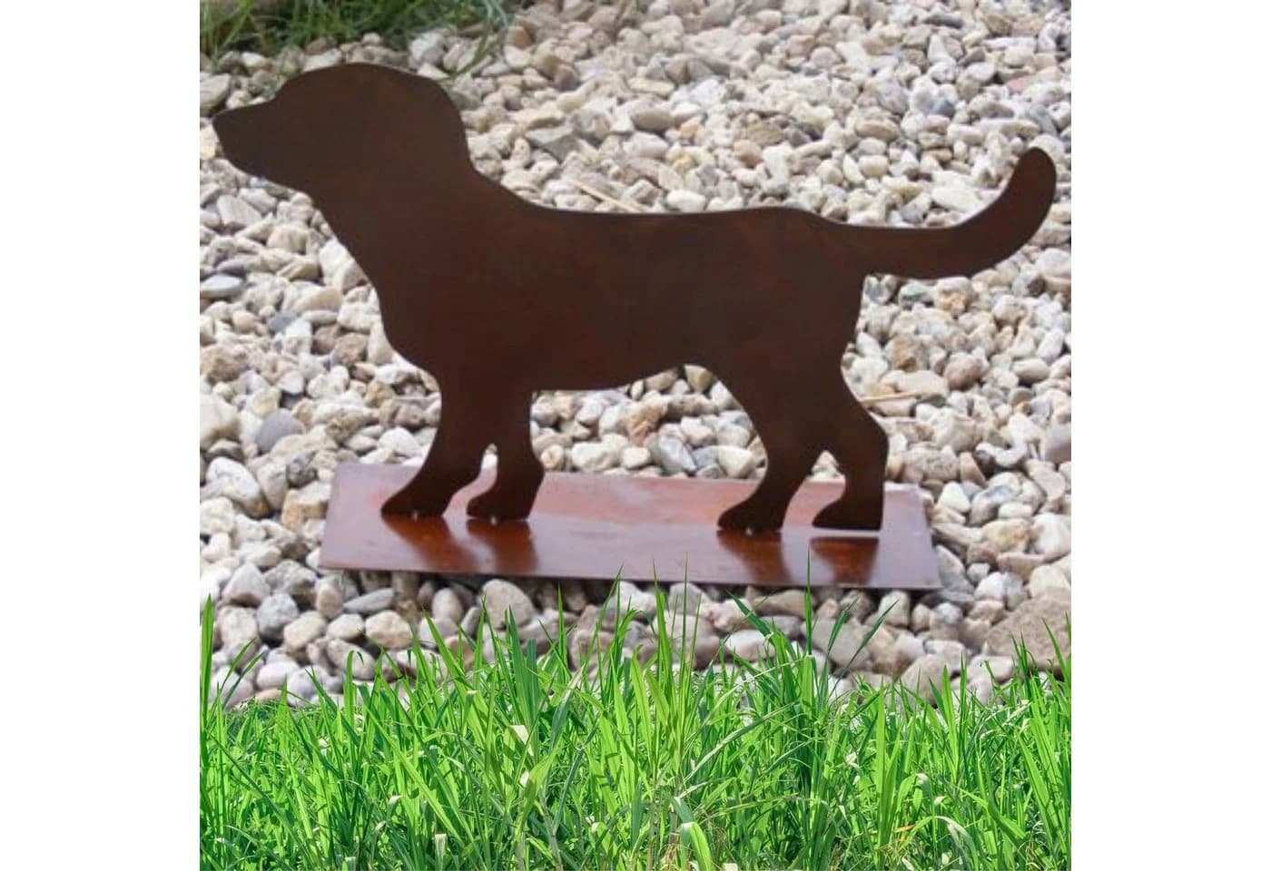 Rostikal Gartenfigur Hund Deko Figur Echter Rost
