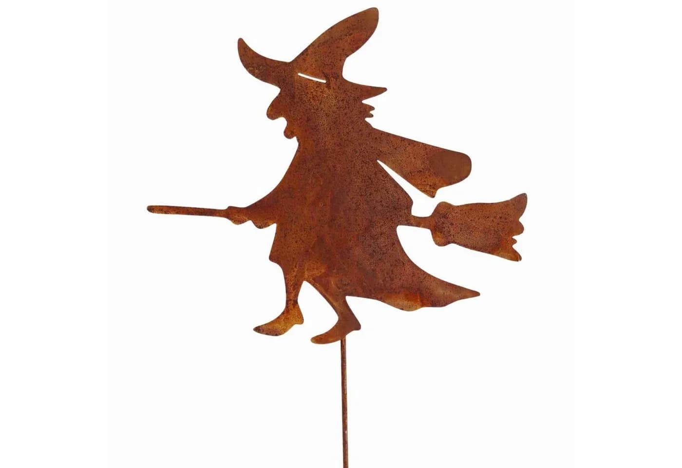 Rostikal Gartenfigur Hexe Metall Deko Echter Rost - Bild 2