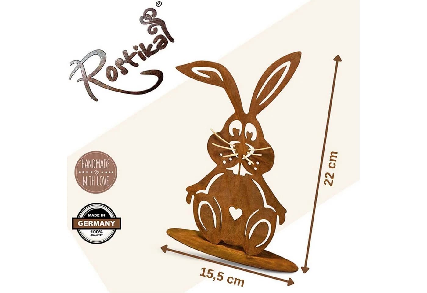 Rostikal Osterhase Osterdeko Metall, Echter Rost
