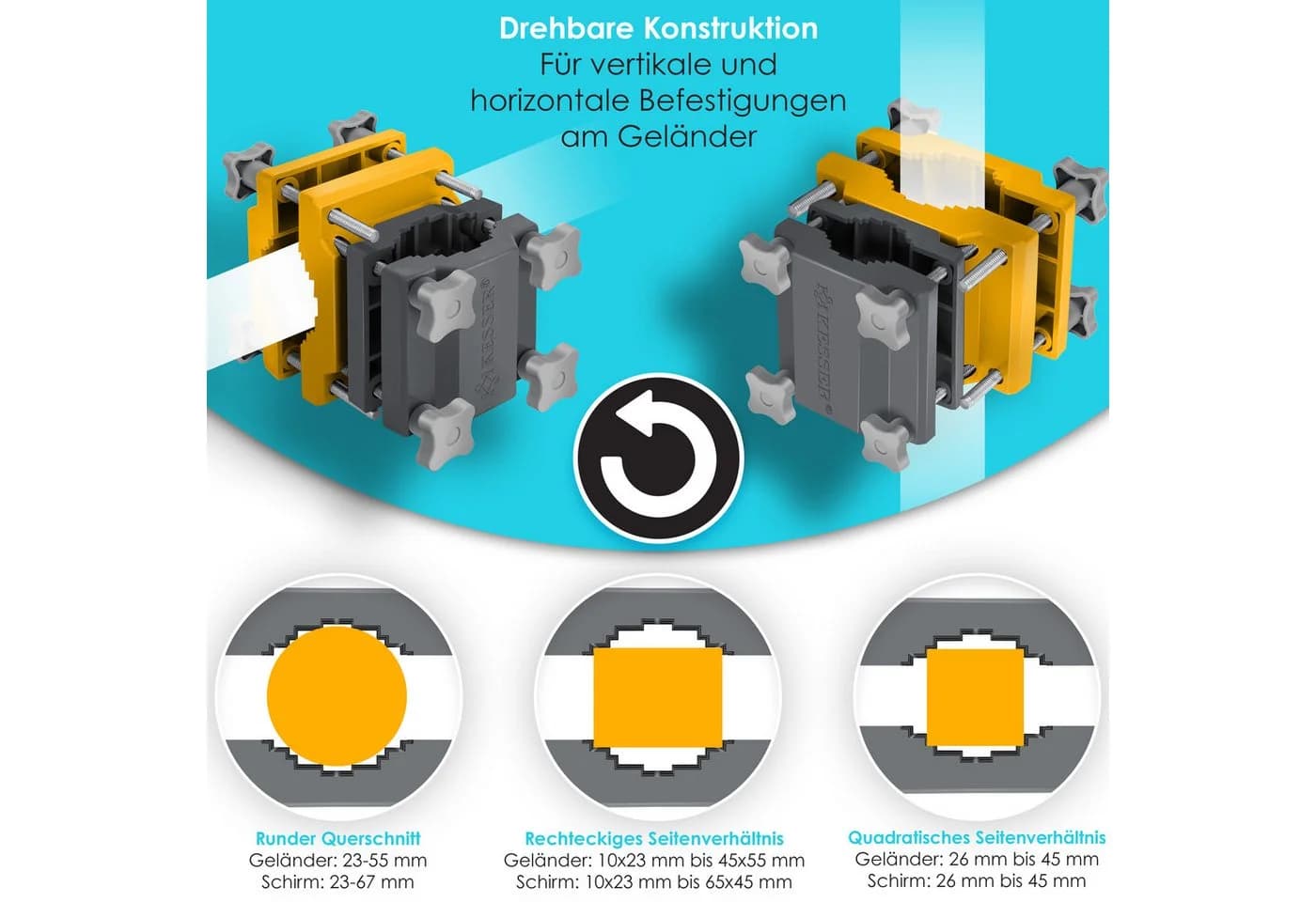 KESSER Sonnenschirmhalter Universal Balkongeländer Schirm - Bild 3