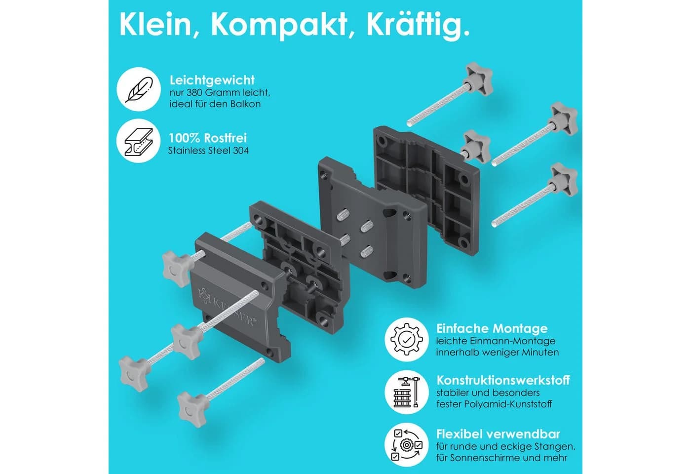 KESSER Sonnenschirmhalter Universal Balkongeländer Schirm - Bild 4