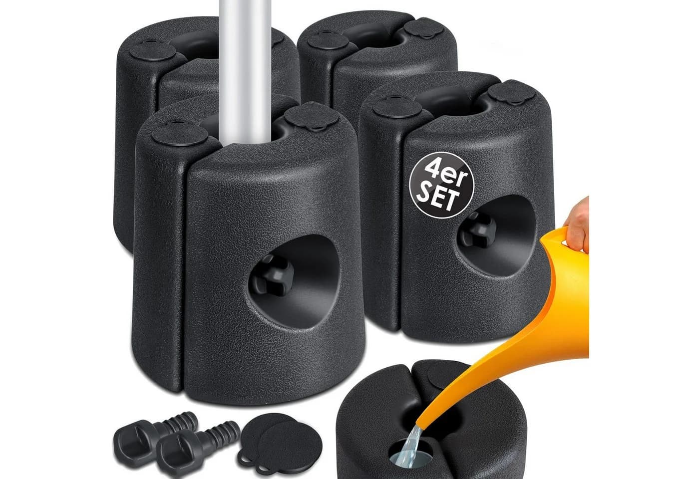 KESSER Pavillonstandfüße 4er Set Schwarz HDPE - Bild 2