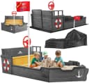 KIDIZ Sandkasten Piratenschiff Holz mit Sitzbank und Plane Bild 3