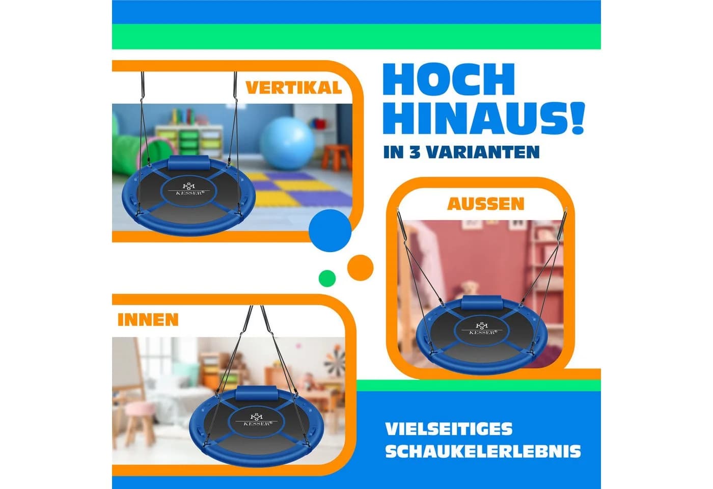 KESSER Nestschaukel Rundschaukel Indoor Outdoor Verstellbar - Bild 5