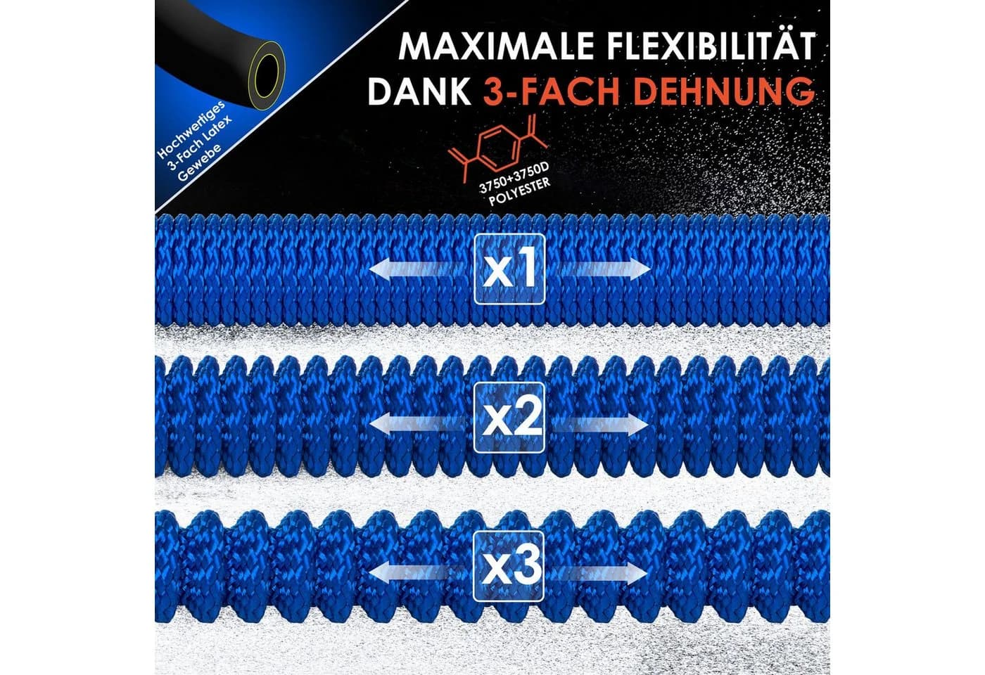 KESSER® Premium Gartenschlauch Flexibler Wasserschlauch Dehnbarer Flexischlauch - Bild 4