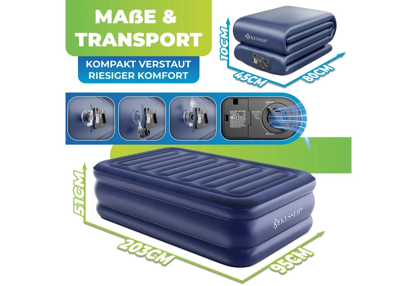 KESSER Luftbett Aufblasbare Matratze mit Elektropumpe - Bild 5
