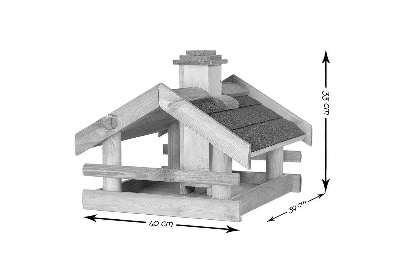 BooGardi Vogelhaus mit Kette Grau Imprägniertes Kiefernholz - Bild 3