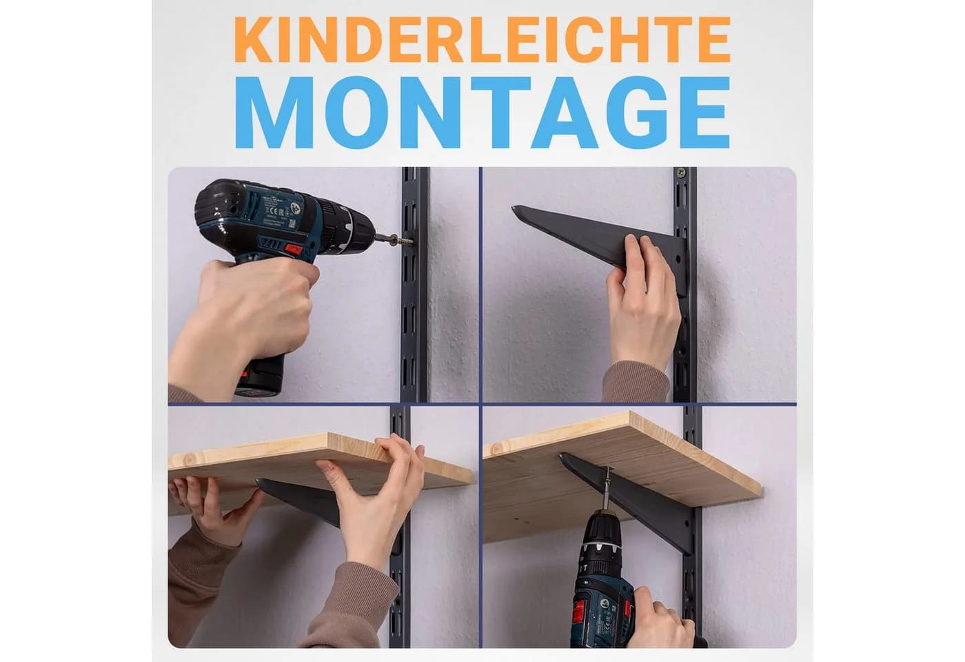 Wandregalhalter Metall Anthrazit Modern - Bild 4