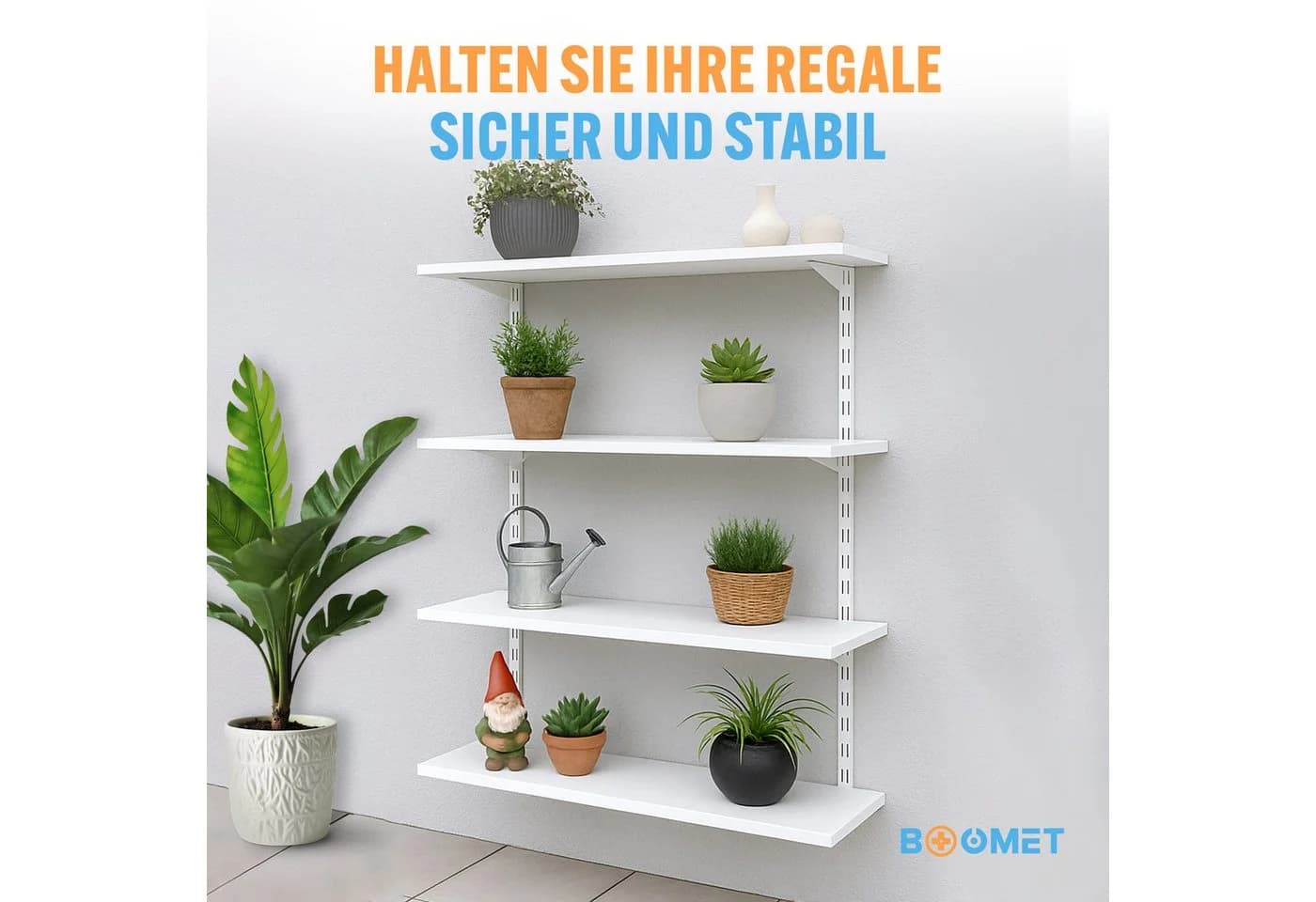 BOOMET Wandregalhalter 2-reihig Regalträger Weiß 22cm - Bild 5