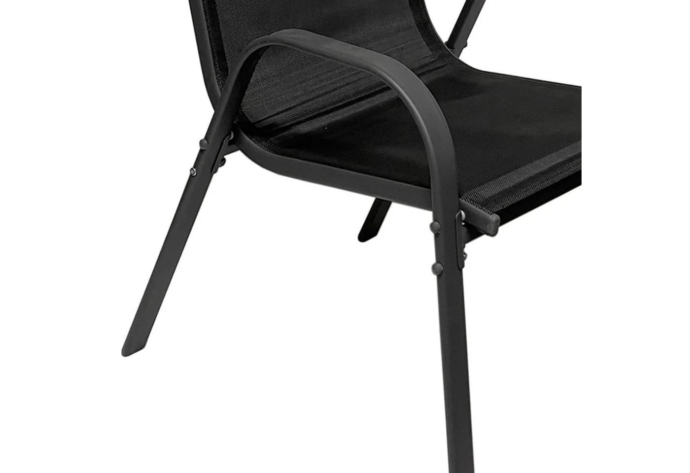 Mojowo Armlehnstuhl 6er Set Anthrazit Metall Stapelstuhl Outdoor - Bild 5
