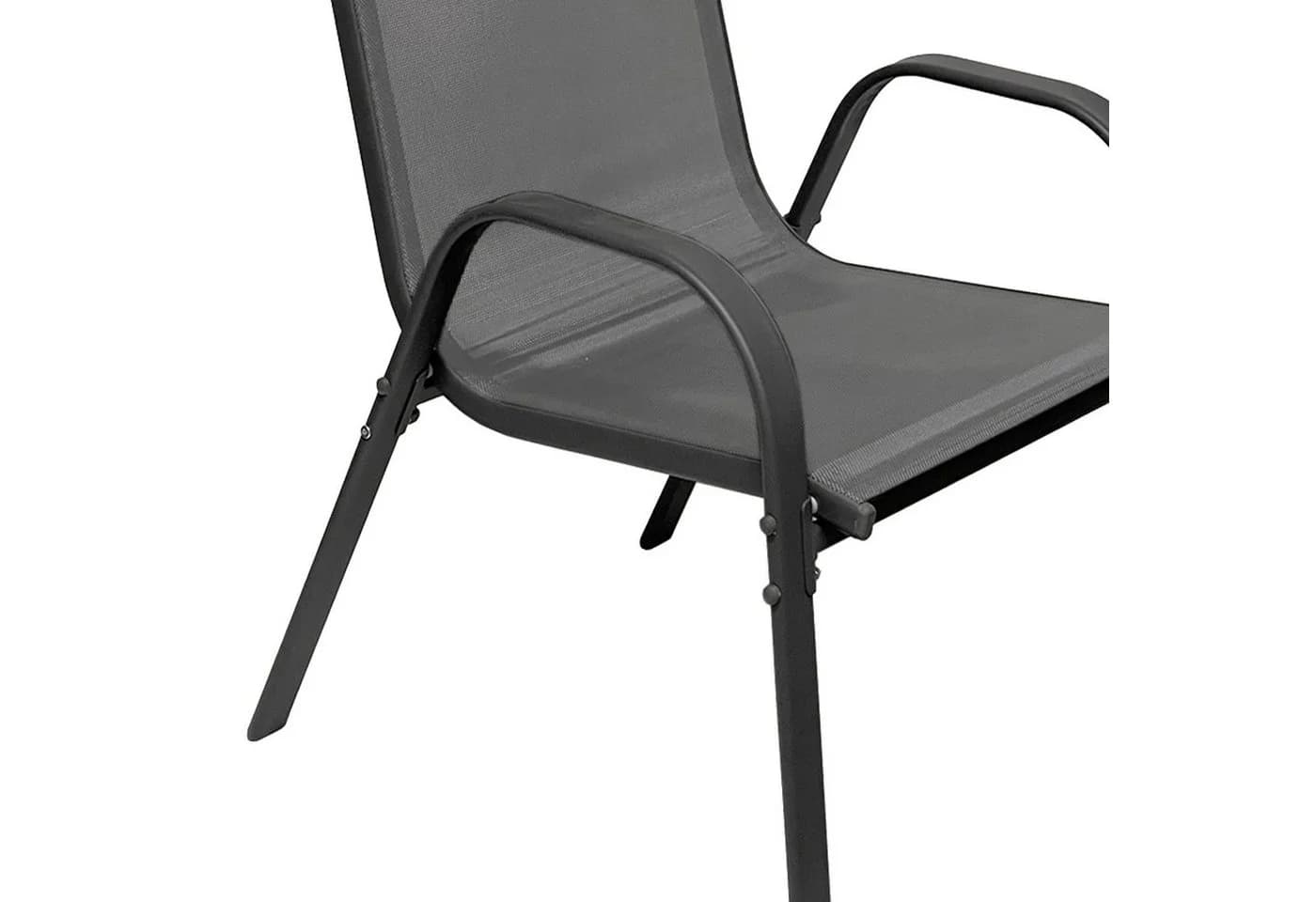 Mojawo Armlehnstuhl Outdoorstuhl Gartenstuhl Stapelstuhl Metall Anthrazit - Bild 3
