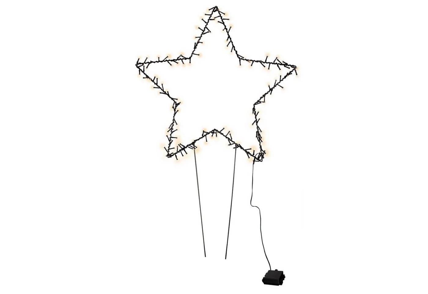INDA-Exclusiv LED Metall Gartenstecker Weihnachtsstern 140 LED's