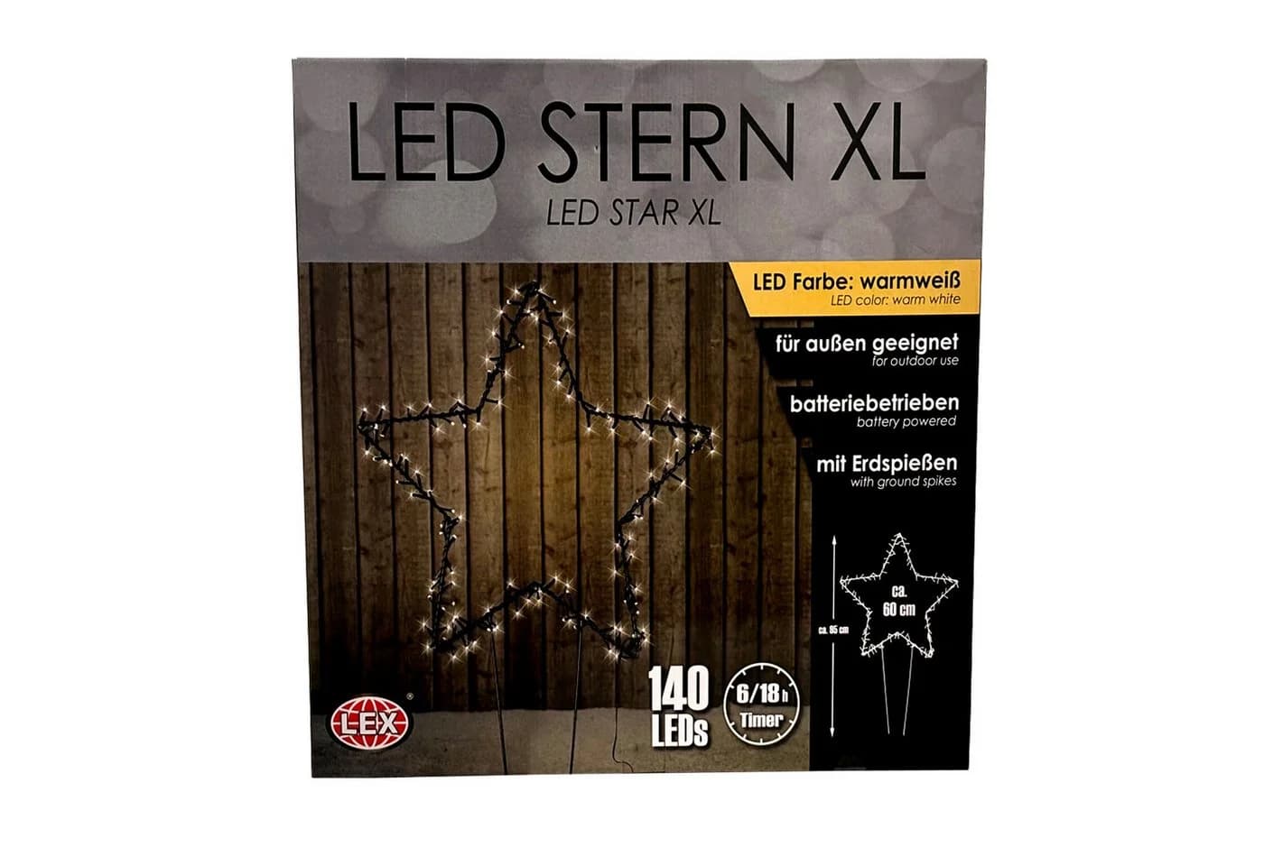 INDA-Exclusiv LED Metall Gartenstecker Weihnachtsstern 140 LED's - Bild 3