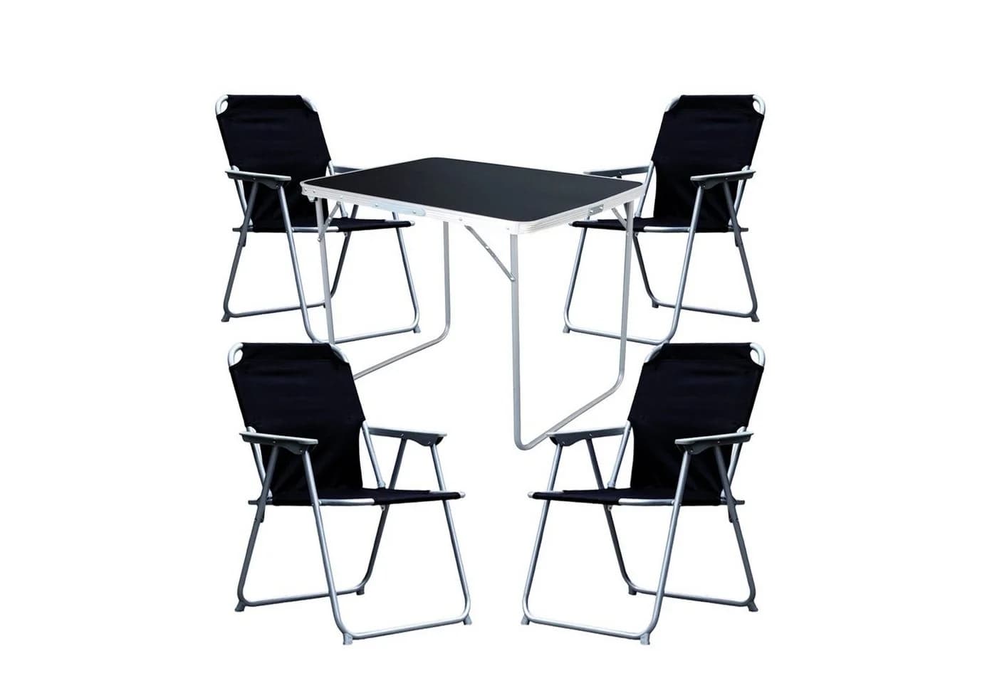 Mojawo Essgruppe 5-tlg. Camping Set mit Klappstuhl schwarz - Bild 2