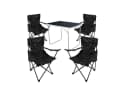 Mojawo Essgruppe 5-tlg Camping Set Schwarz Aluminium Stahl Bild 2