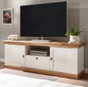 Furn.Design Lowboard Hemsby TV Unterschrank Landhausstil Pinie weiß Wotan Eiche Bild 2