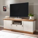 Furn.Design Lowboard Hemsby TV Unterschrank Landhausstil Pinie weiß Wotan Eiche Bild 5